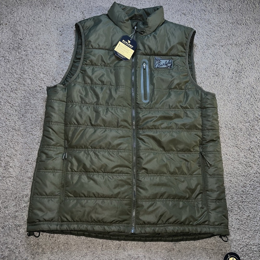 NWT‎ Burlebo Mallard Green Puffer Vest Large Nylon Lining
